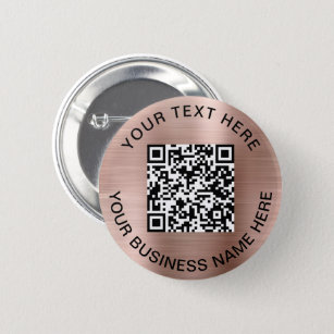 QR Code Promotional Rose Gold Button