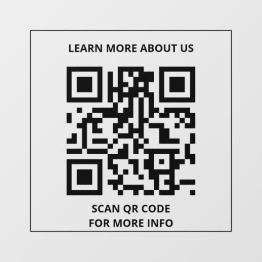 QR-Code prüfen für weitere Informationen Fensteraufkleber (Blatt)