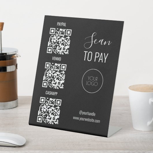 QR-Code prüfen Kontaktloses Firmenlogo Sockelschild (In SItu)