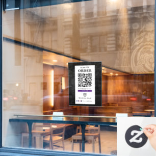 QR-Code-Prüfung auf Bestellung Restaurant Café Fensteraufkleber