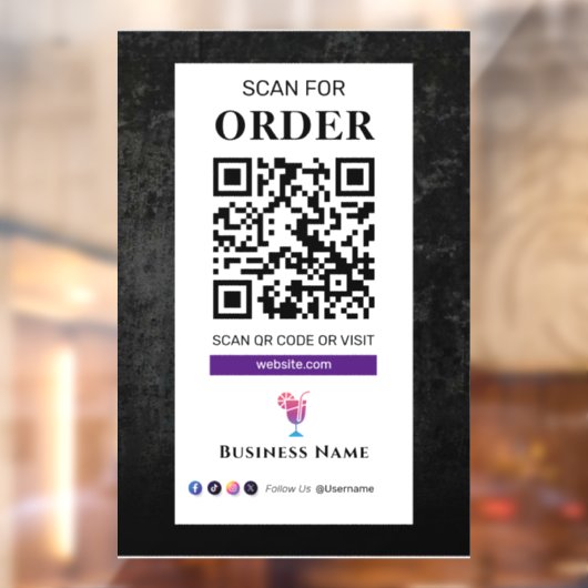 QR-Code-Prüfung auf Bestellung | Restaurant Café Fensteraufkleber (Blatt 2)