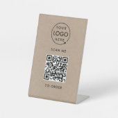 QR-Code-Prüfung auf Bestellung | Rustikale Kraft-K Sockelschild (Vorderseite)