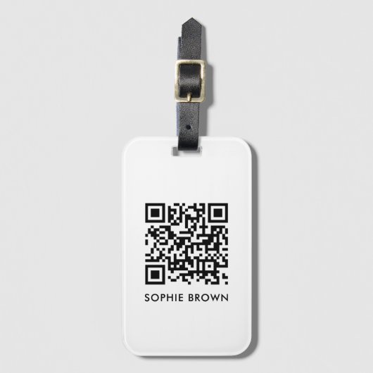 QR-Code-Prüfung bei minimalem Kontakt-Minimal, ein Gepäckanhänger (Vorderseite Vertikal)