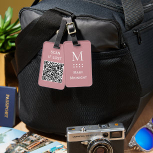 QR-Code-Prüfung bei verlorenem Pastelpfirsich Gepäckanhänger