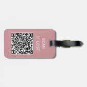 QR-Code-Prüfung bei verlorenem Pastelpfirsich Gepäckanhänger (Rückseite horizontal)