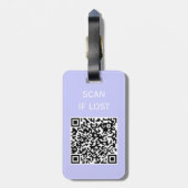 QR-Code-Prüfung bei verlorenem Periwinkle Gepäckanhänger (Rückseite vertikal)