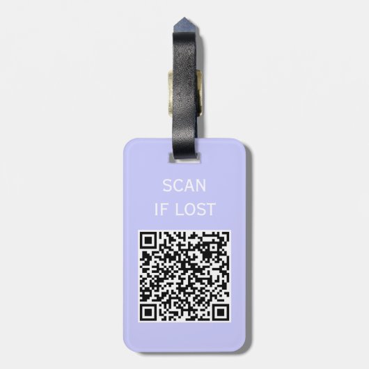 QR-Code-Prüfung bei verlorenem Periwinkle Gepäckanhänger (Rückseite vertikal)