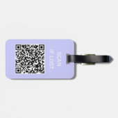 QR-Code-Prüfung bei verlorenem Periwinkle Gepäckanhänger (Rückseite horizontal)