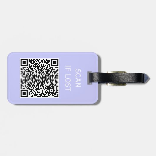 QR-Code-Prüfung bei verlorenem Periwinkle Gepäckanhänger (Rückseite horizontal)