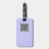 QR-Code-Prüfung bei verlorenem Periwinkle Gepäckanhänger (Rückseite vertikal)