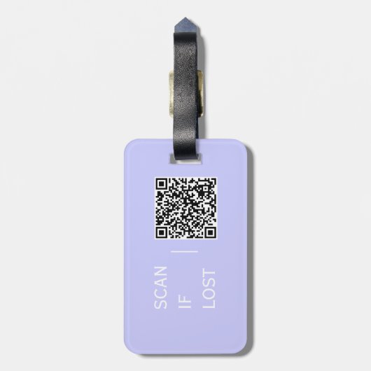 QR-Code-Prüfung bei verlorenem Periwinkle Gepäckanhänger (Rückseite vertikal)