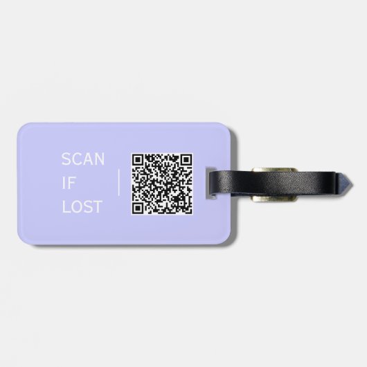 QR-Code-Prüfung bei verlorenem Periwinkle Gepäckanhänger (Rückseite horizontal)