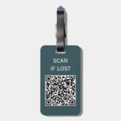 QR-Code-Prüfung bei Verlust von dunkelgrün Gepäckanhänger (Rückseite vertikal)