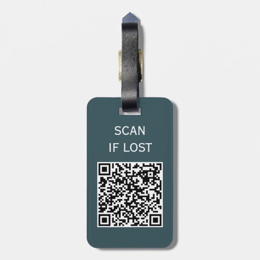 QR-Code-Prüfung bei Verlust von dunkelgrün Gepäckanhänger (Rückseite vertikal)