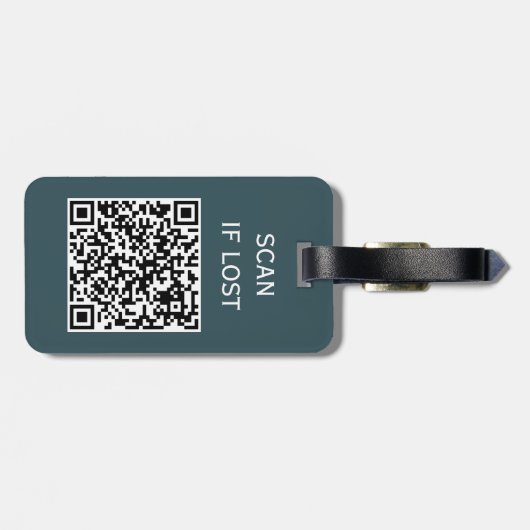 QR-Code-Prüfung bei Verlust von dunkelgrün Gepäckanhänger (Rückseite horizontal)