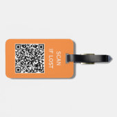 QR-Code-Prüfung bei Verlust von Orange Safe Gepäckanhänger (Rückseite horizontal)