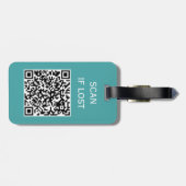 QR-Code-Prüfung bei Verlust von Pastellgrün-blau Gepäckanhänger (Rückseite horizontal)