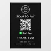 QR-Code-Prüfung für berufliche Cash-App-Logos Fensteraufkleber (Blatt)