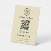 QR-Code-Prüfung für berufliche Cash-App-Logos Sockelschild (Vorderseite)