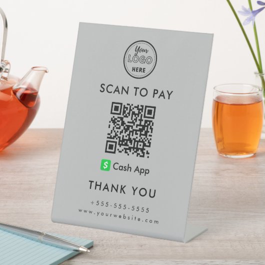 QR-Code-Prüfung für berufliche Cash-App-Logos Sockelschild (In Situ)