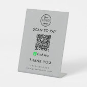 QR-Code-Prüfung für berufliche Cash-App-Logos Sockelschild (Vorderseite)