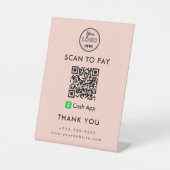 QR-Code-Prüfung für berufliche Cash-App-Logos Sockelschild (Vorderseite)