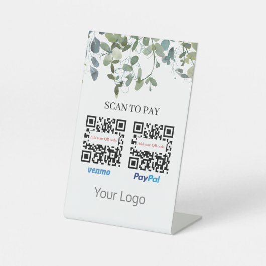 QR-Code-Prüfung im Grünen zur Bezahlung Ihres Logo Sockelschild (Vorderseite)