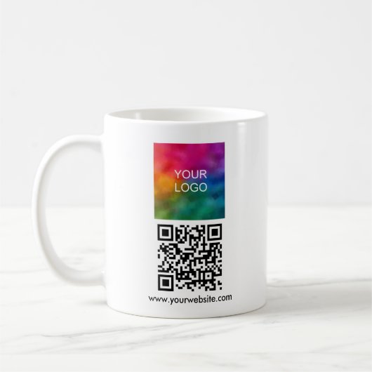 QR-Code-Prüfung in Business-Logos Weiße Vorlage Kaffeetasse (Links)