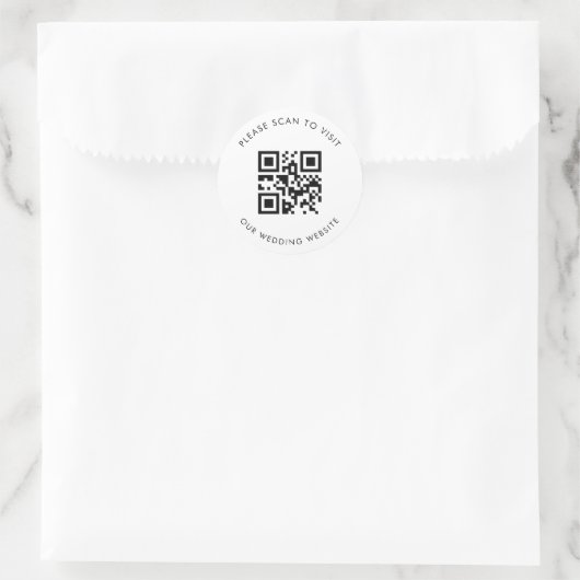 QR-Code-Prüfung zum Besuch unserer Hochzeitswebsit Runder Aufkleber (Tasche)