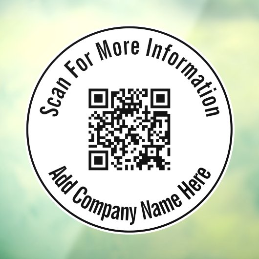 QR-Code QR-Code Geschäftsname hier Vorlage hinzufü Fensteraufkleber (Blatt 3)