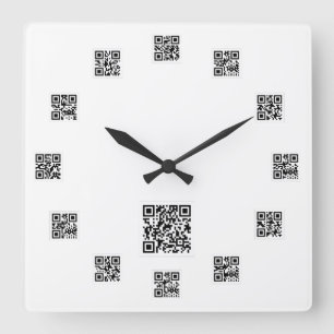 Qr Code-Quadrat-Wanduhr Quadratische Wanduhr