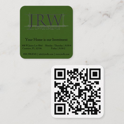 QR-Code Quadratische Visitenkarte (Vorne/Hinten)