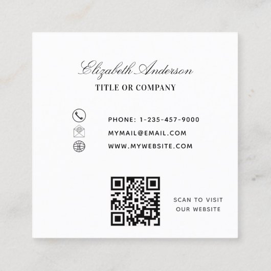 QR-Code Quadratische Visitenkarte (Rückseite)