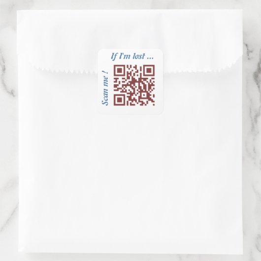 QR-Code Quadratischer Aufkleber (Tasche)