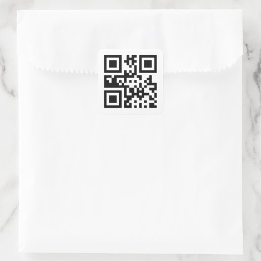 ☮ — QR-Code Quadratischer Aufkleber (Tasche)