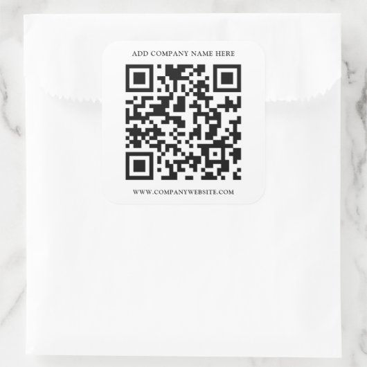 QR CODE QUADRATISCHER AUFKLEBER (Tasche)