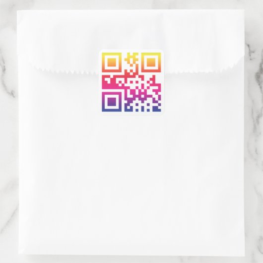 ☮ — QR-Code Quadratischer Aufkleber (Tasche)