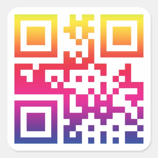 ☮ — QR-Code Quadratischer Aufkleber (Vorderseite)
