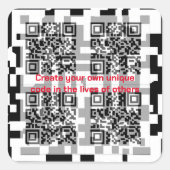 QR-Code Quadratischer Aufkleber (Vorderseite)
