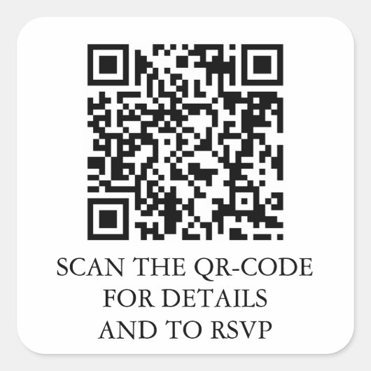 QR Code  Quadratischer Aufkleber (Vorderseite)
