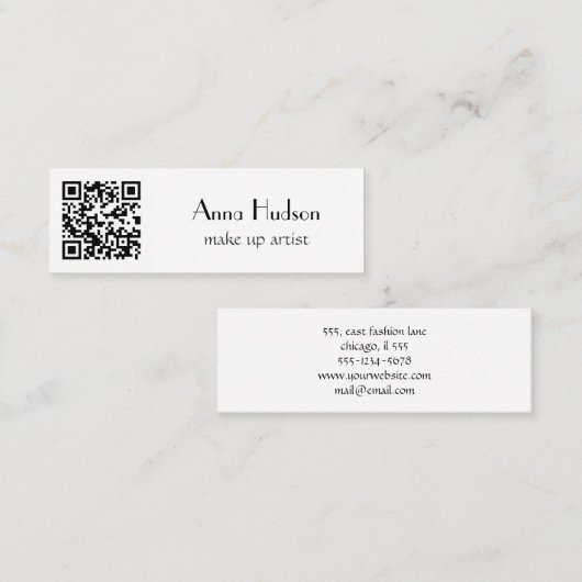 QR-Code, Quick Response-Code, Schwarz und Weiß Mini Visitenkarte (Vorne/Hinten)