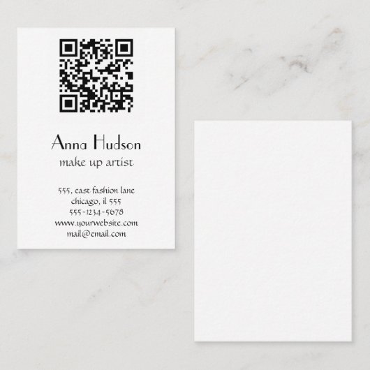 QR-Code, Quick Response-Code, Schwarz und Weiß Visitenkarte (Vorne/Hinten)