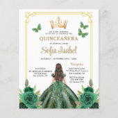 QR-Code Quinceanera Emerald Green Flyer (Vorne)