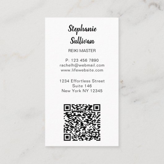 QR Code Rainbow Tree Reiki Master Visitenkarte (Rückseite)