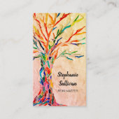 QR Code Rainbow Tree Reiki Master Visitenkarte (Vorderseite)