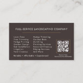QR-Code-Rasenpflege-Garten-Landschaftsgestalter Visitenkarte (Rückseite)