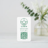 QR-Code Rasenpflege Verbinde dich mit uns Visitenkarte (Stehend Vorderseite)