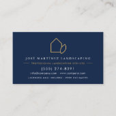 QR-Code-Rasenservice-Landschaftsarchitekt Navyblau Visitenkarte (Vorderseite)