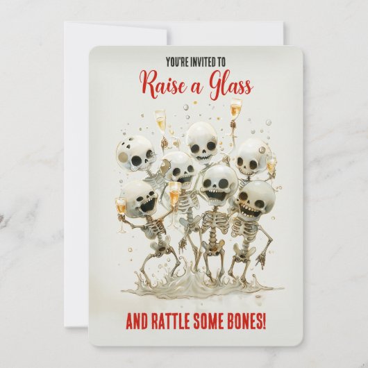 QR Code Rattle some Bones! Halloween Einladung (Vorderseite)