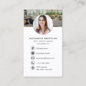 QR-Code Real Anwesen Agent Foto-Logo Visitenkarte (Vorderseite)